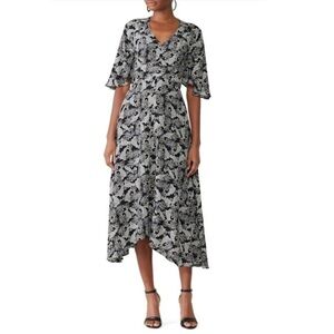 Slate & Willow New! 100% Silk Abstract Midi Dress